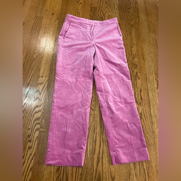 J. Crew Velvet Pink Kate Pants NWT size women’s 6 - Picture 2 of 7